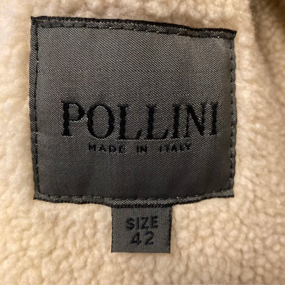 Pollini Women's Italian brown leather jacket size 42/10 US faux sheepskin lining - Picture 4 of 10